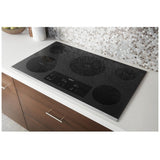 Whirlpool WCE97US6KS Electric Cooktop, 36 inch Exterior Width, 5 Burners, 3,000 W Highest Element, Black / Stainless Steel colour