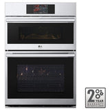 LG Studio WCES6428F Microwave Wall Oven Combo, 30 inch Exterior Width, True Convection, Self Clean, 6.4 cu. ft. Capacity, Temperature Probe, Air Fry, Stainless Steel colour