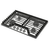 Whirlpool WCGK5030PS Gas Cooktop, 30 inch Exterior Width, 4 Burners, 18,000 BTU Highest Burner, Stainless Steel colour