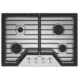 Whirlpool WCGK5030PS Gas Cooktop, 30 inch Exterior Width, 4 Burners, 18,000 BTU Highest Burner, Stainless Steel colour