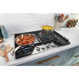 Whirlpool WCGK5036PB Gas Cooktop, 36 inch Exterior Width, 5 Burners, 18,000 BTU Highest Burner, Black colour