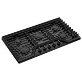 Whirlpool WCGK5036PB Gas Cooktop, 36 inch Exterior Width, 5 Burners, 18,000 BTU Highest Burner, Black colour