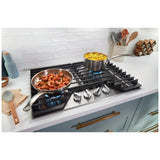 Whirlpool WCGK5036PB Gas Cooktop, 36 inch Exterior Width, 5 Burners, 18,000 BTU Highest Burner, Black colour
