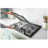 Whirlpool WCGK5036PS Gas Cooktop, 36 inch Exterior Width, 5 Burners, 18,000 BTU Highest Burner, Stainless Steel colour