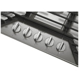 Whirlpool WCGK5036PS Gas Cooktop, 36 inch Exterior Width, 5 Burners, 18,000 BTU Highest Burner, Stainless Steel colour