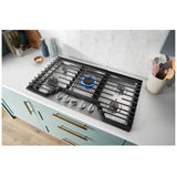 Whirlpool WCGK7036PS Gas Cooktop, 36 inch Exterior Width, 5 Burners, 18,000 BTU Highest Burner, Stainless Steel colour