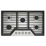 Whirlpool WCGK7036PS Gas Cooktop, 36 inch Exterior Width, 5 Burners, 18,000 BTU Highest Burner, Stainless Steel colour