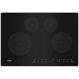 Whirlpool WCI55US0JB Induction Cooktop, 30 inch Exterior Width, 4 Burners, 3,000 W Highest Element, Black colour