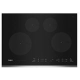 Whirlpool WCI55US0JS Induction Cooktop, 30 inch Exterior Width, 4 Burners, 3,000 W Highest Element, Black colour