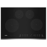 Whirlpool WCI55US0JS Induction Cooktop, 30 inch Exterior Width, 4 Burners, 3,000 W Highest Element, Black colour