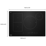 Whirlpool WCIT7530SB Induction Cooktop, 30 inch Exterior Width, 4 Burners, 3,700 W Highest Element, Black colour