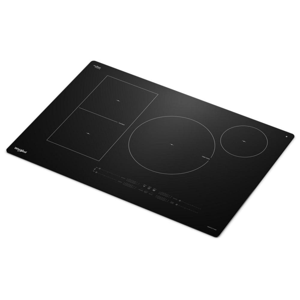 Whirlpool WCIT7530SB 电磁炉，30 英寸外部宽度，4 个燃烧器，黑色
