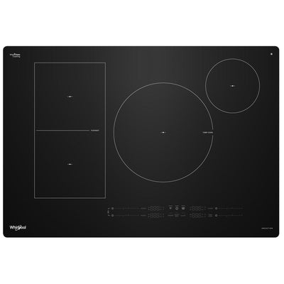 Whirlpool WCIT7530SB 电磁炉，30 英寸外部宽度，4 个燃烧器，黑色