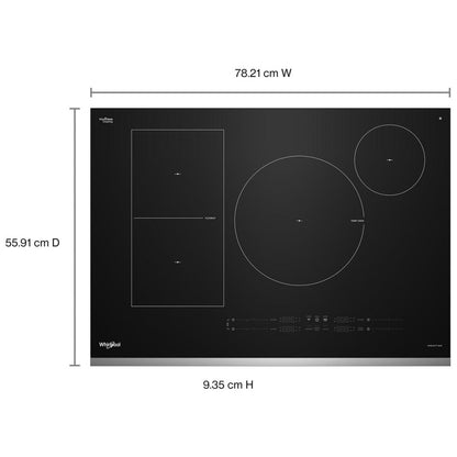 Whirlpool WCIT7530SS Induction Cooktop, 30 inch Exterior Width, 4 Burners, Stainless Steel colour