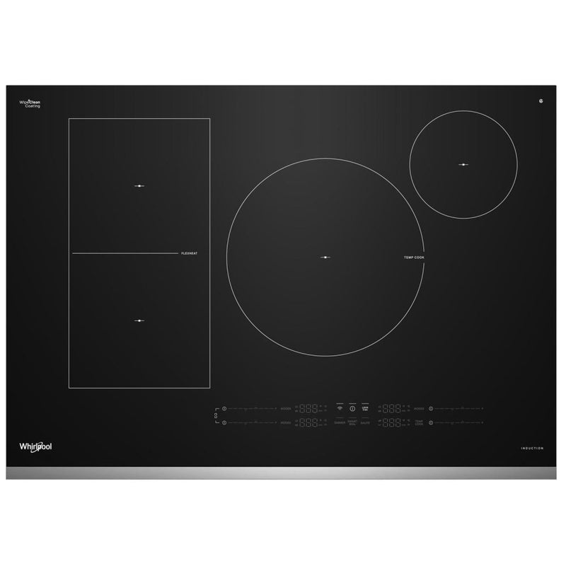 Whirlpool WCIT7530SS Induction Cooktop, 30 inch Exterior Width, 4 Burners, 3,700 W Highest Element, Stainless Steel colour