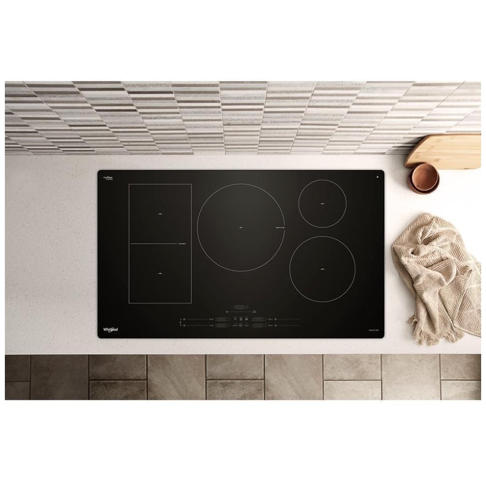 Whirlpool WCIT7536SB Induction Cooktop, 36 inch Exterior Width, 5 Burners, Black colour