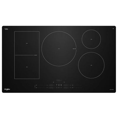 Whirlpool WCIT7536SB 电磁炉，36 英寸外部宽度，5 个燃烧器，黑色