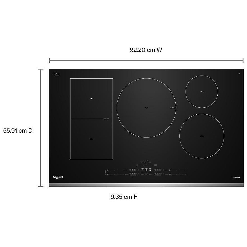 Whirlpool WCIT7536SS Induction Cooktop, 36 inch Exterior Width, 5 Burners, Stainless Steel colour