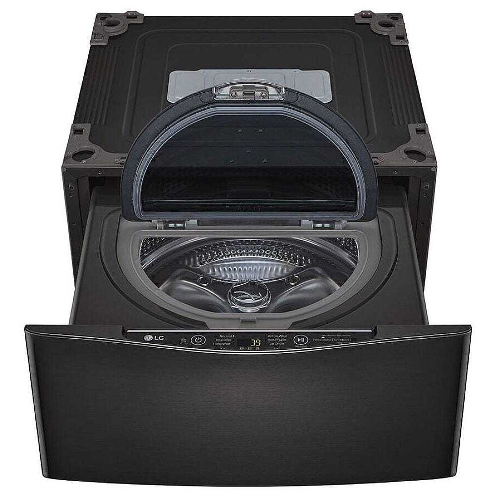 LG WD200CB Pedestal Washer | 1.1 cu. ft. Capacity, Black Stainless Steel