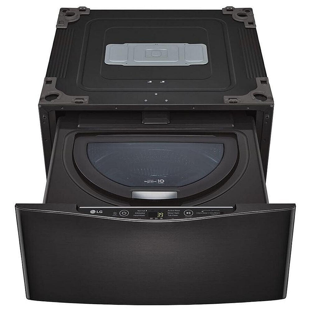 LG WD200CB Pedestal Washer | 1.1 cu. ft. Capacity, Black Stainless Steel