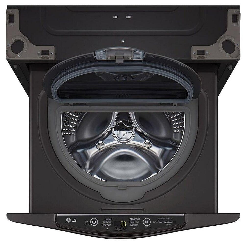 LG WD200CB Pedestal Washer | 1.1 cu. ft. Capacity, Black Stainless Steel
