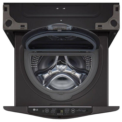 LG WD200CB Pedestal Washer | 1.1 cu. ft. Capacity, Black Stainless Steel