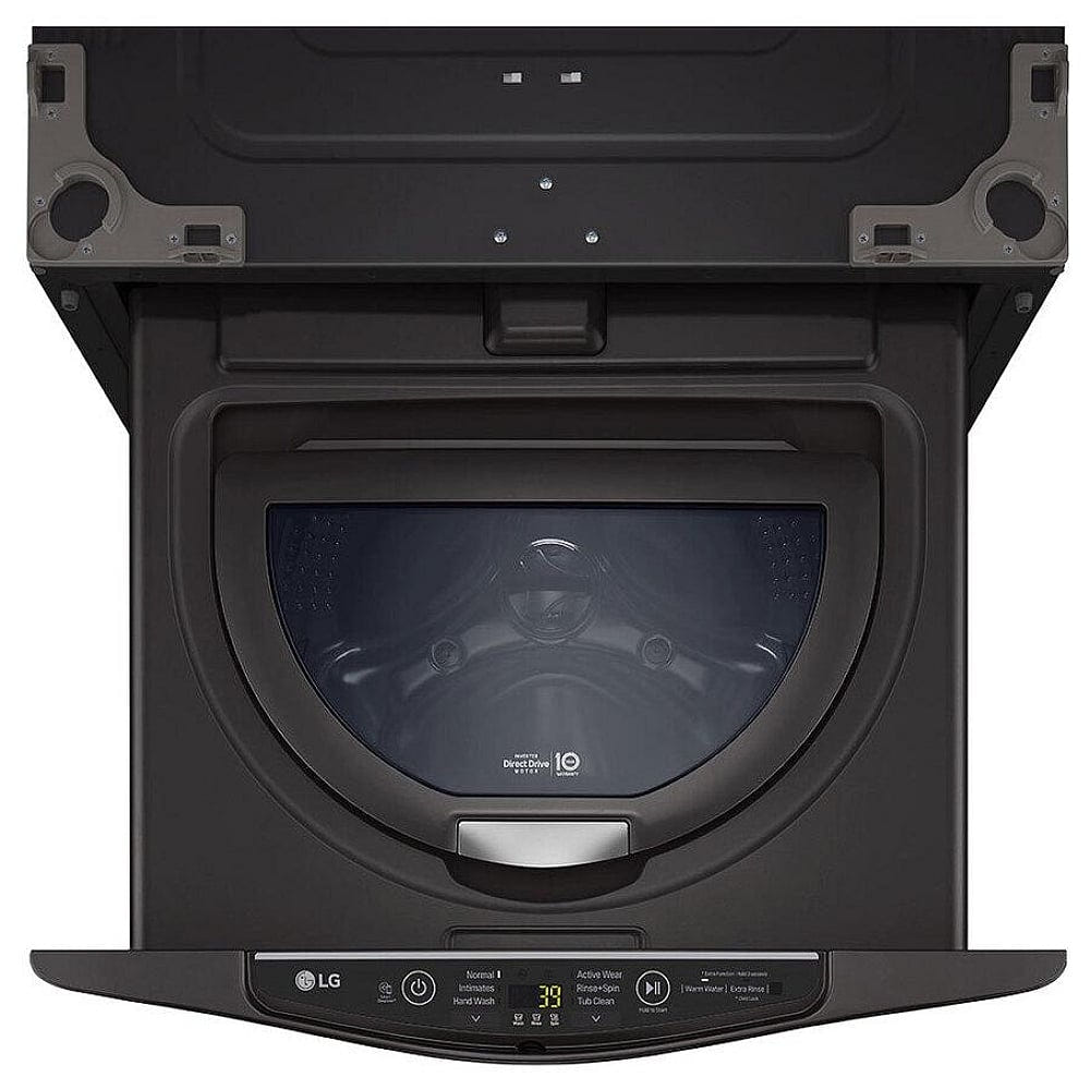 LG WD200CB Pedestal Washer | 1.1 cu. ft. Capacity, Black Stainless Steel