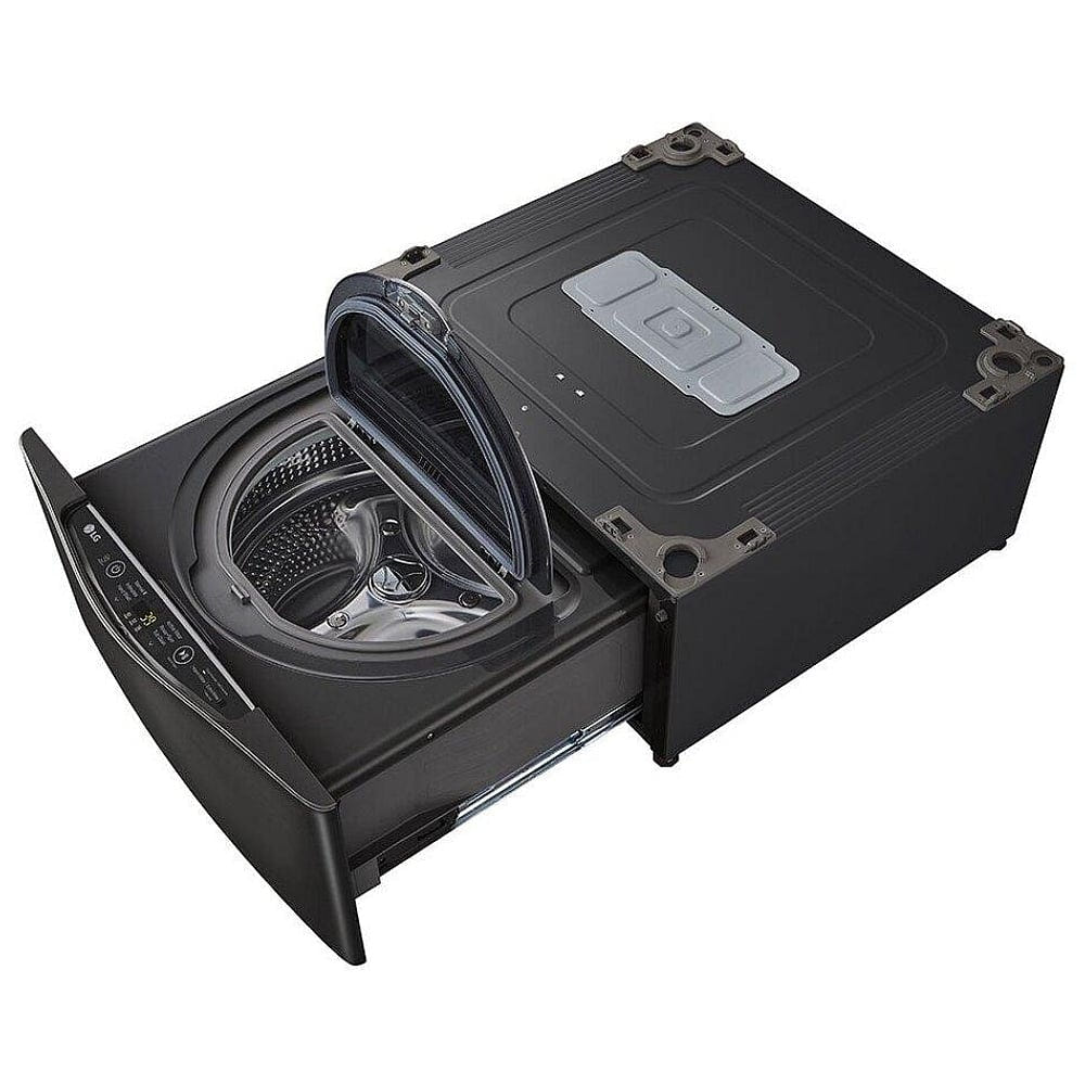 LG WD200CB Pedestal Washer | 1.1 cu. ft. Capacity, Black Stainless Steel