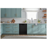 Whirlpool WDF341PAPB Dishwasher, 24 inch Exterior Width, 57 dB Decibel Level, Full Console, Plastic Interior, 4 Wash Cycles, 12 Capacity (Place Settings), 2 Loading Racks, Black colour