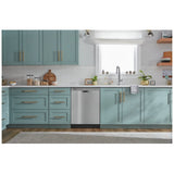 Whirlpool WDF341PAPM Dishwasher, 24 inch Exterior Width, 57 dB Decibel Level, Full Console, Plastic Interior, 4 Wash Cycles, 12 Capacity (Place Settings), 2 Loading Racks, Stainless Steel colour