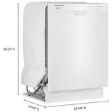Whirlpool WDF341PAPW Dishwasher, 24 inch Exterior Width, 57 dB Decibel Level, Full Console, Plastic Interior, 4 Wash Cycles, 12 Capacity (Place Settings), 2 Loading Racks, White colour