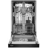 Whirlpool WDFS5118SS Dishwasher, 18 inch Exterior Width, 48 dB Decibel Level, Full Console, Stainless Interior, 6 Wash Cycles, 8 Capacity (Place Settings), 2 Loading Racks, Stainless Steel colour