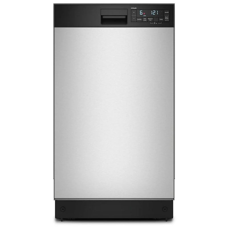 Whirlpool WDFS5118SS Dishwasher, 18 inch Exterior Width, 48 dB Decibel Level, Full Console, Stainless Interior, 6 Wash Cycles, 8 Capacity (Place Settings), 2 Loading Racks, Stainless Steel colour