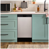 Whirlpool WDFS5118SS Dishwasher, 18 inch Exterior Width, 48 dB Decibel Level, Full Console, Stainless Interior, 6 Wash Cycles, 8 Capacity (Place Settings), 2 Loading Racks, Stainless Steel colour