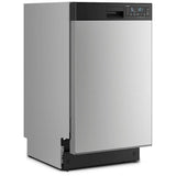 Whirlpool WDFS5118SS Dishwasher, 18 inch Exterior Width, 48 dB Decibel Level, Full Console, Stainless Interior, 6 Wash Cycles, 8 Capacity (Place Settings), 2 Loading Racks, Stainless Steel colour