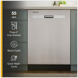 Whirlpool WDP540HAMZ Dishwasher, 24 inch Exterior Width, 55 dB Decibel Level, Fully Integrated, Plastic Interior, 5 Wash Cycles, 12 Capacity (Place Settings), 2 Loading Racks, Stainless Steel colour