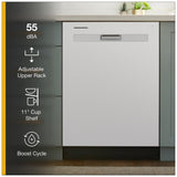 Whirlpool WDP560HAMW Dishwasher, 24 inch Exterior Width, 55 dB Decibel Level, Fully Integrated, Plastic Interior, 4 Wash Cycles, 14 Capacity (Place Settings), 2 Loading Racks, White colour
