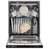 Whirlpool WDP730HAMZ Dishwasher, 24 inch Exterior Width, 51 dB Decibel Level, Fully Integrated, Plastic Interior, 5 Wash Cycles, 14 Capacity (Place Settings), 3 Loading Racks, Stainless Steel colour