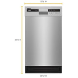 Whirlpool WDPS5118PM Dishwasher, 18 inch Exterior Width, 50 dB Decibel Level, Full Console, Stainless Interior, 5 Wash Cycles, 8 Capacity (Place Settings), 2 Loading Racks, Stainless Steel colour