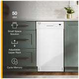 Whirlpool WDPS5118PW Dishwasher, 18 inch Exterior Width, 50 dB Decibel Level, Full Console, Stainless Interior, 5 Wash Cycles, 8 Capacity (Place Settings), 2 Loading Racks, White colour