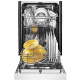 Whirlpool WDPS5118PW Dishwasher, 18 inch Exterior Width, 50 dB Decibel Level, Full Console, Stainless Interior, 5 Wash Cycles, 8 Capacity (Place Settings), 2 Loading Racks, White colour