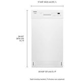 Whirlpool WDPS5118PW Dishwasher, 18 inch Exterior Width, 50 dB Decibel Level, Full Console, Stainless Interior, 5 Wash Cycles, 8 Capacity (Place Settings), 2 Loading Racks, White colour