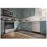 Whirlpool WDT540HAMZ Dishwasher, 24 inch Exterior Width, 55 dB Decibel Level, Fully Integrated, Plastic Interior, 5 Wash Cycles, 12 Capacity (Place Settings), 2 Loading Racks, Stainless Steel colour