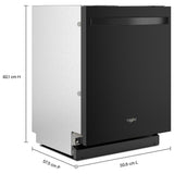 Whirlpool WDT550SAPB Dishwasher, 24 inch Exterior Width, 44 dB Decibel Level, Fully Integrated, Stainless Interior, 5 Wash Cycles, 14 Capacity (Place Settings), 3 Loading Racks, Black colour