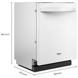 Whirlpool WDT550SAPW Dishwasher, 24 inch Exterior Width, 44 dB Decibel Level, Fully Integrated, Stainless Interior, 5 Wash Cycles, 14 Capacity (Place Settings), 3 Loading Racks, White colour