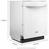 Whirlpool WDT550SAPW Dishwasher, 24 inch Exterior Width, 44 dB Decibel Level, Fully Integrated, Stainless Interior, 5 Wash Cycles, 14 Capacity (Place Settings), 3 Loading Racks, White colour