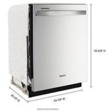 Whirlpool WDT740SALZ Dishwasher, 24 inch Exterior Width, 50 dB Decibel Level, Fully Integrated, Stainless Interior, 5 Wash Cycles, 12 Capacity (Place Settings), 2 Loading Racks, Stainless Steel colour