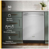 Whirlpool WDT740SALZ Dishwasher, 24 inch Exterior Width, 50 dB Decibel Level, Fully Integrated, Stainless Interior, 5 Wash Cycles, 12 Capacity (Place Settings), 2 Loading Racks, Stainless Steel colour