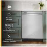 Whirlpool WDT740SALZ Dishwasher, 24 inch Exterior Width, 50 dB Decibel Level, Fully Integrated, Stainless Interior, 5 Wash Cycles, 12 Capacity (Place Settings), 2 Loading Racks, Stainless Steel colour
