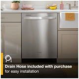 Whirlpool WDT745SASZ Dishwasher, 24 inch Exterior Width, 50 dB Decibel Level, Fully Integrated, Stainless Interior, 5 Wash Cycles, 12 Capacity (Place Settings), 2 Loading Racks, Fingerprint Resistant Stainless Steel colour
